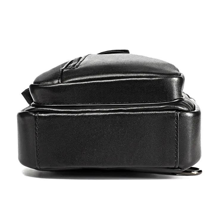 6027 Men Crossbody Bag Casual Multi-function Shoulder Waist Bag (Black)
