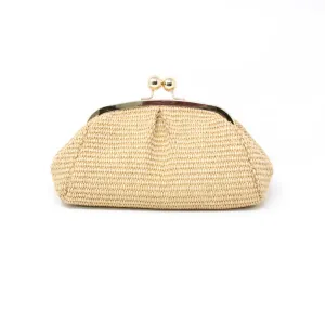 Arden Beige Raffia Clutch