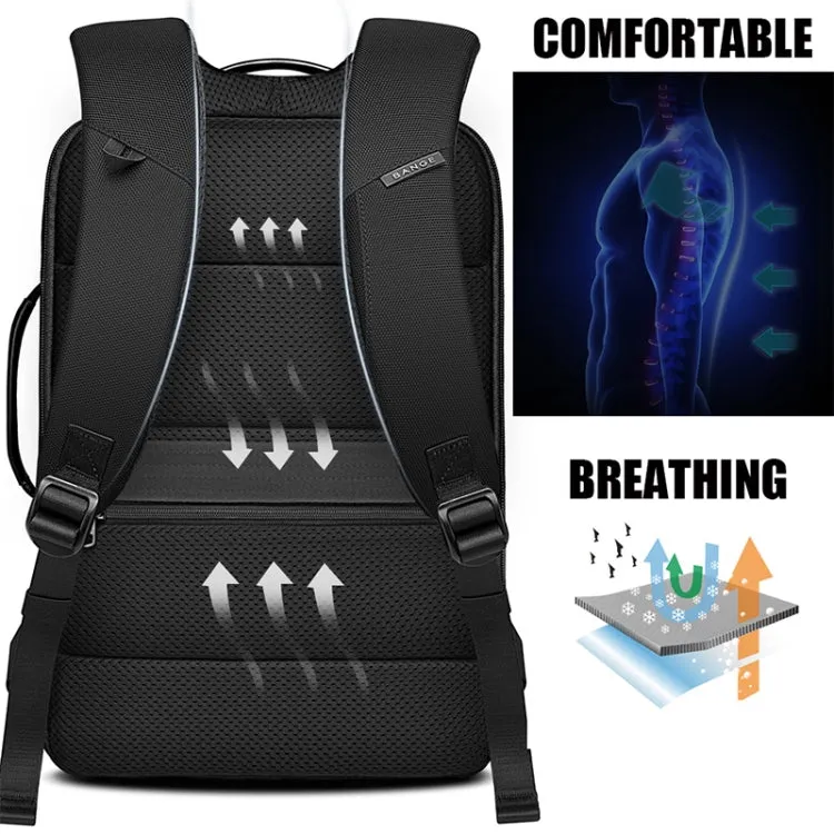 Bange BG-S51 Men Waterproof Large Capacity Backpack with USB Port, Size: 43 x 31 x 16cm(Black)