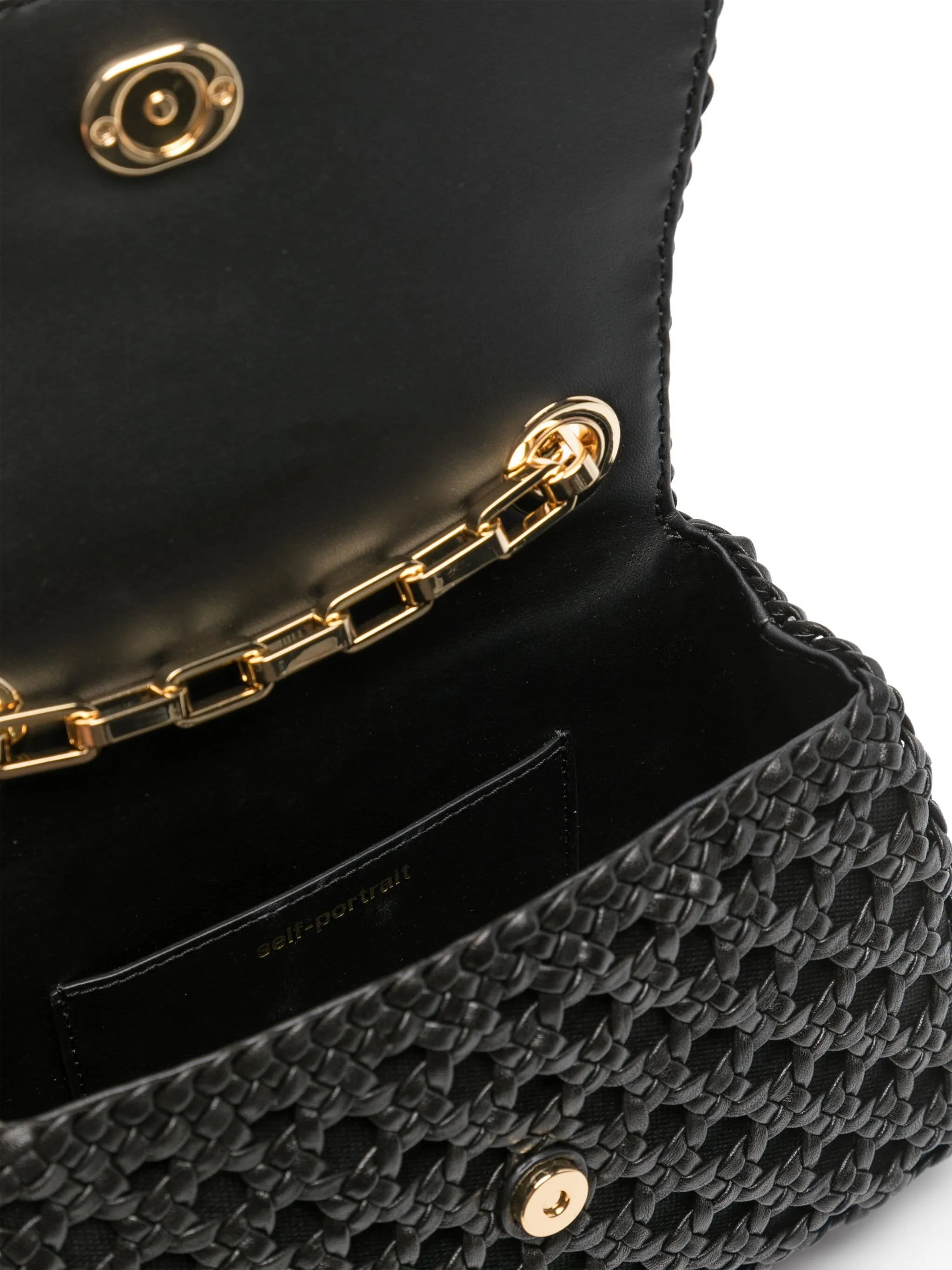 Black Woven Leather Bag