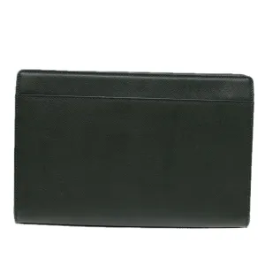 BURBERRY Clutch Bag Leather Green  bs16497
