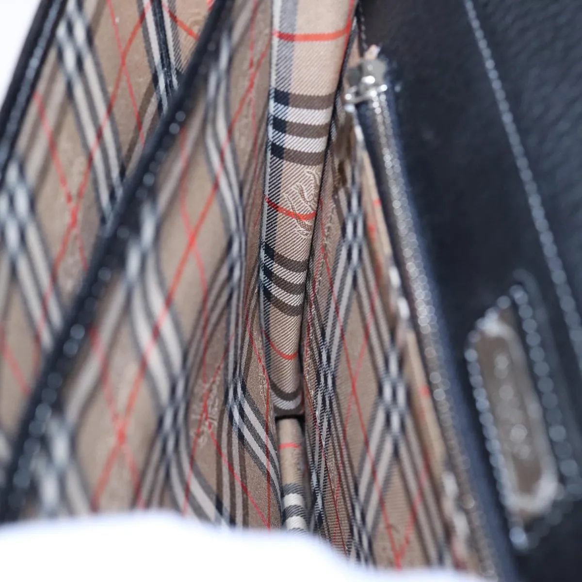 BURBERRY Hand Bag Leather Black  bs16611