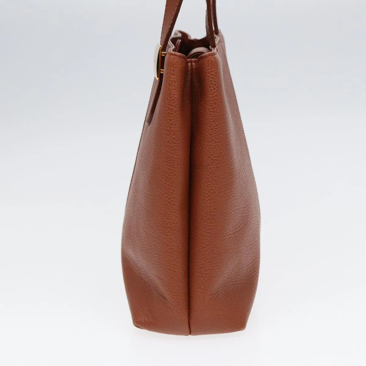 BURBERRY Hand Bag Leather Brown Gold  hk1566