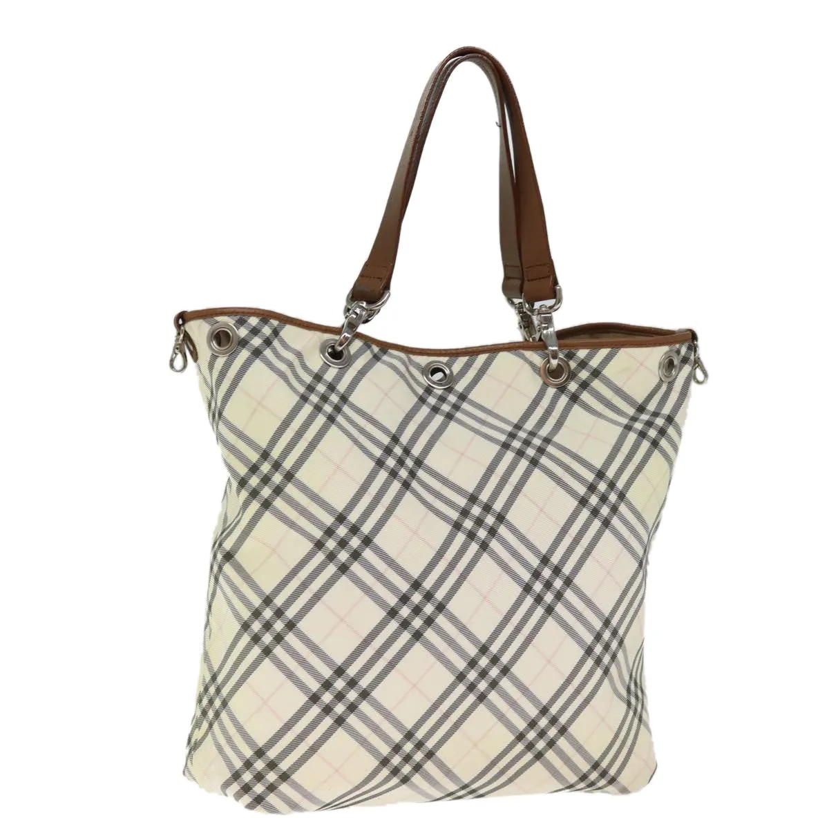 BURBERRY Nova Check Blue Label Tote Bag Canvas Reversible Beige  bs14692