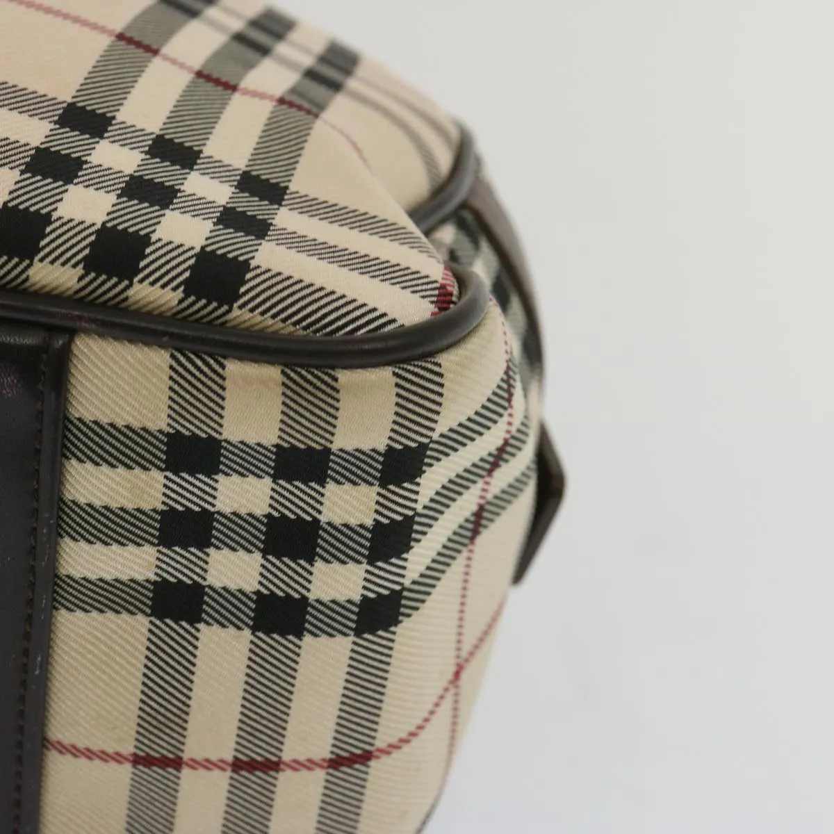 BURBERRY Nova Check Boston Bag Canvas Beige  67063