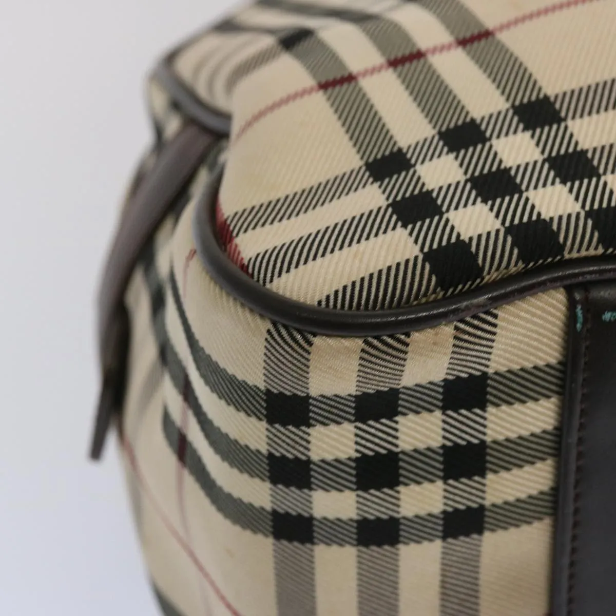 BURBERRY Nova Check Boston Bag Canvas Beige  67063
