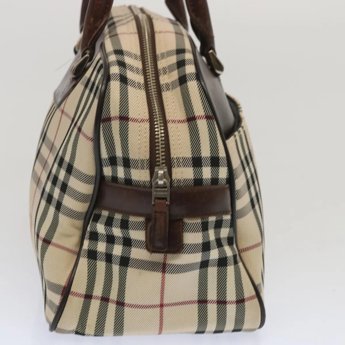 BURBERRY Nova Check Boston Bag Canvas Beige  67063