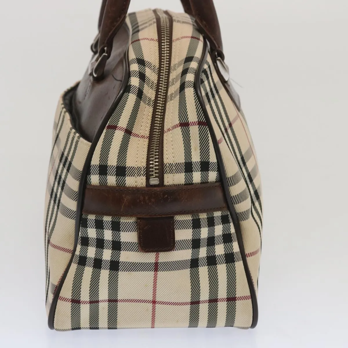 BURBERRY Nova Check Boston Bag Canvas Beige  67063