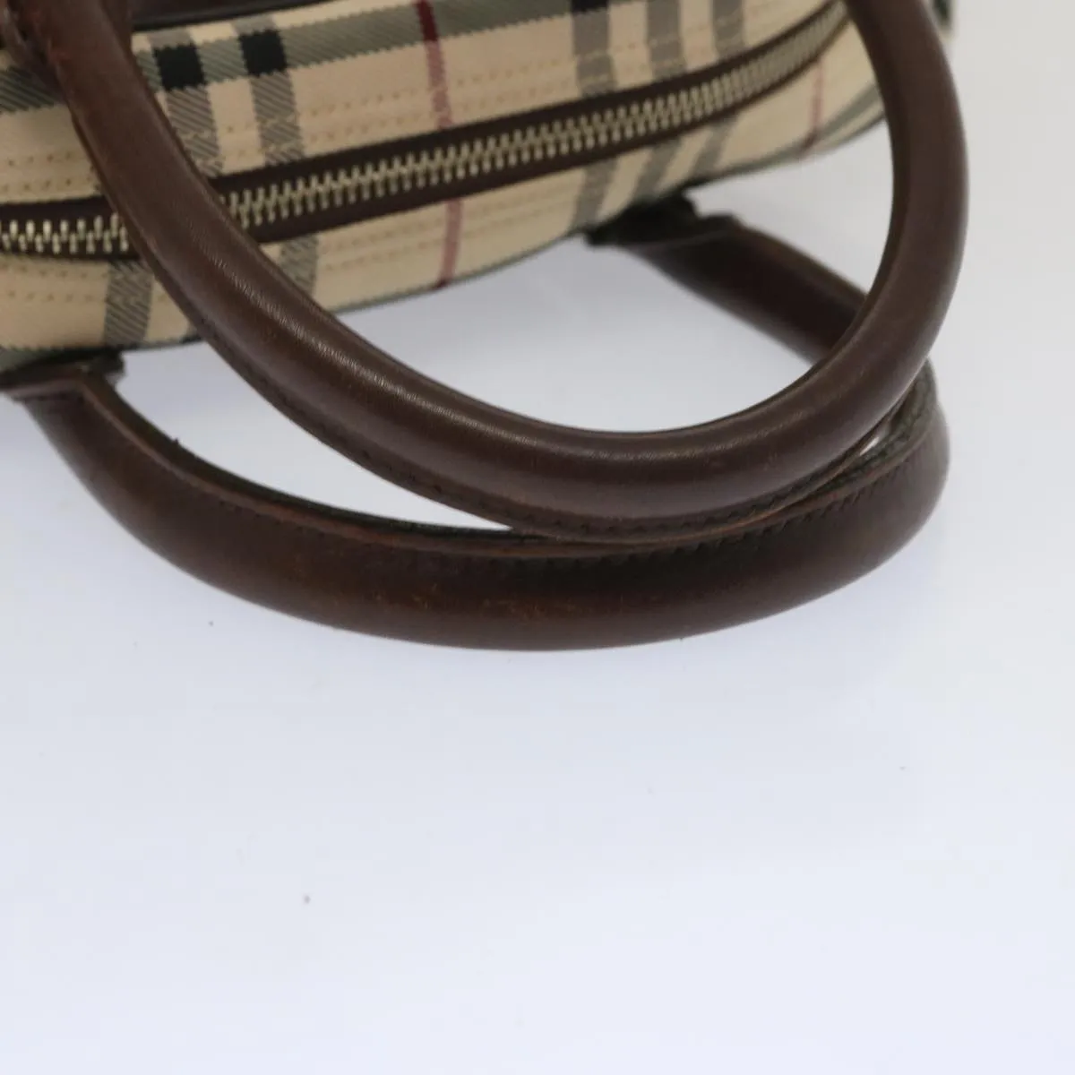 BURBERRY Nova Check Boston Bag Canvas Beige  67063