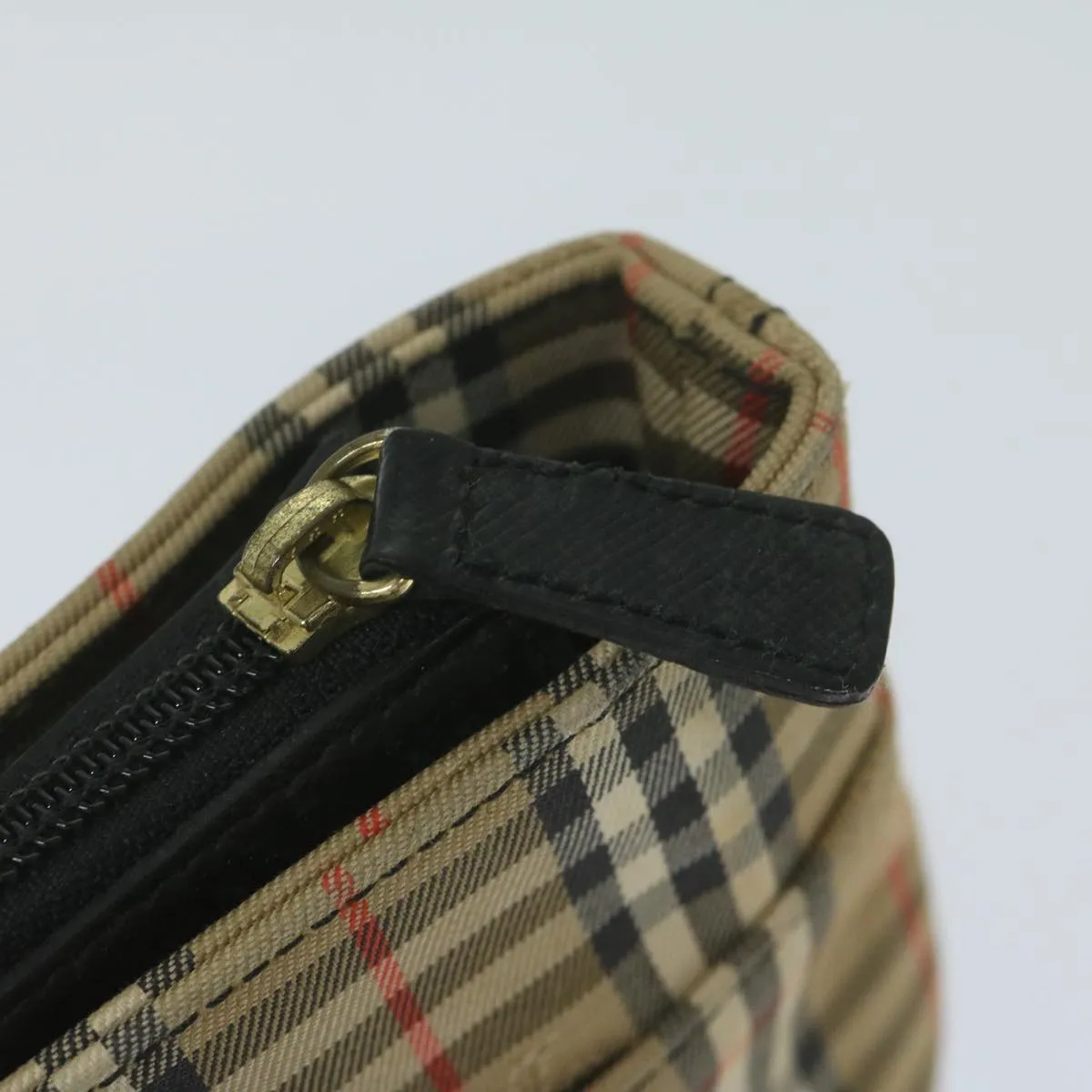 BURBERRY Nova Check Hand Bag Canvas Beige Black  61096
