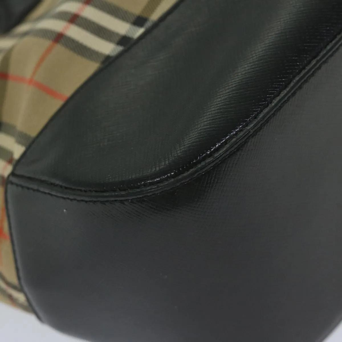 BURBERRY Nova Check Hand Bag Canvas Beige Black  61096