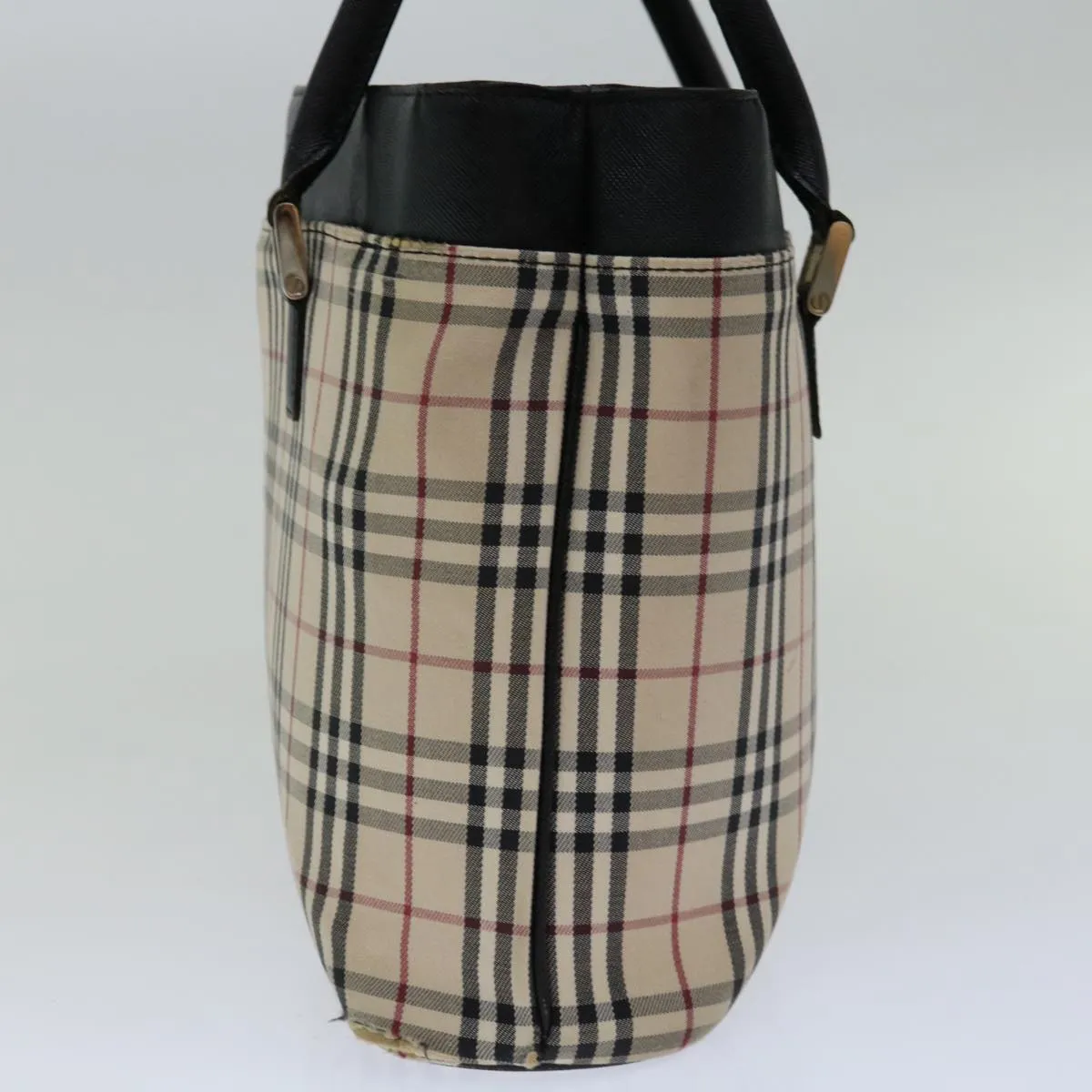 BURBERRY Nova Check Hand Bag Canvas Beige Brown  mr059