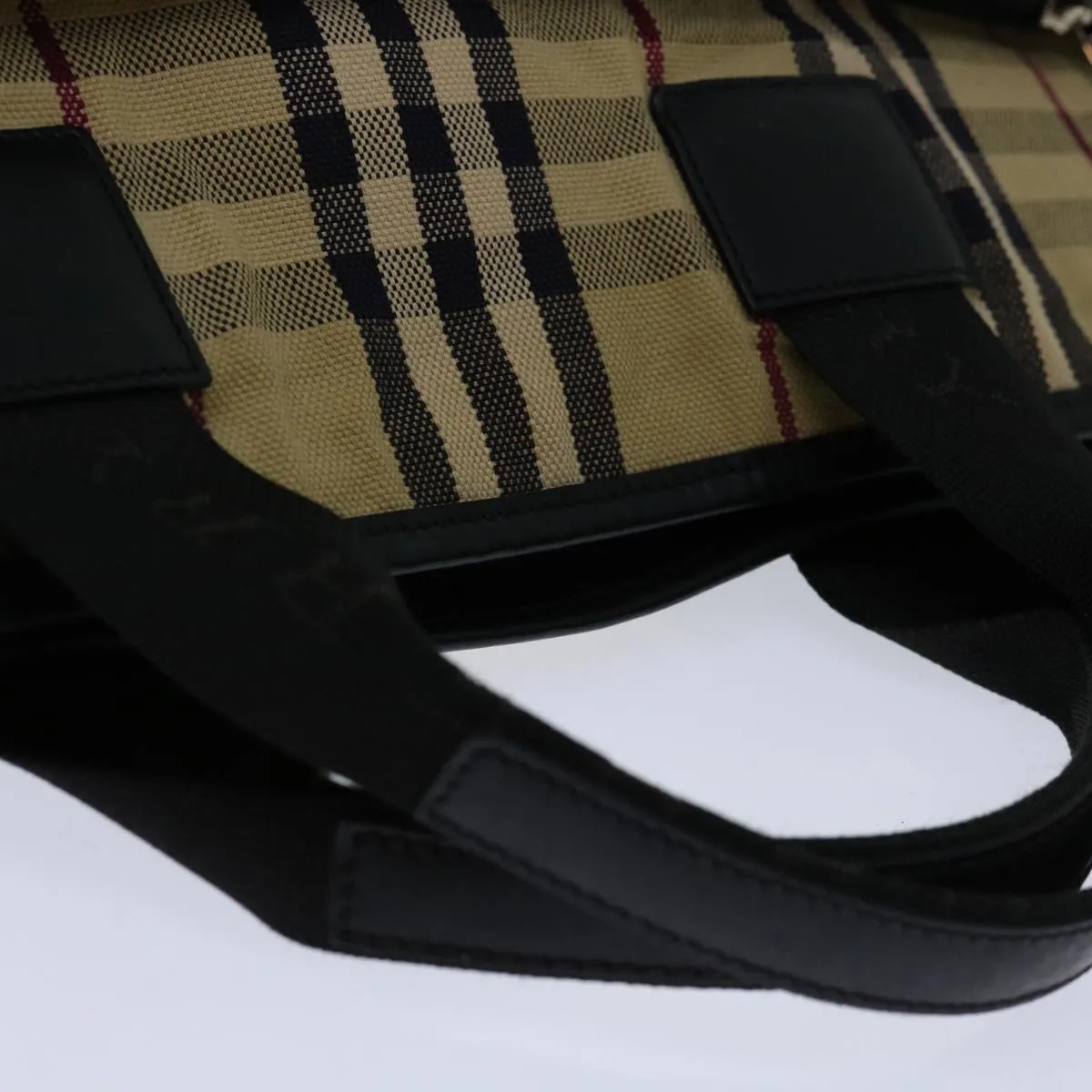 BURBERRY Nova Check Hand Bag Nylon Beige Brown  bs13067