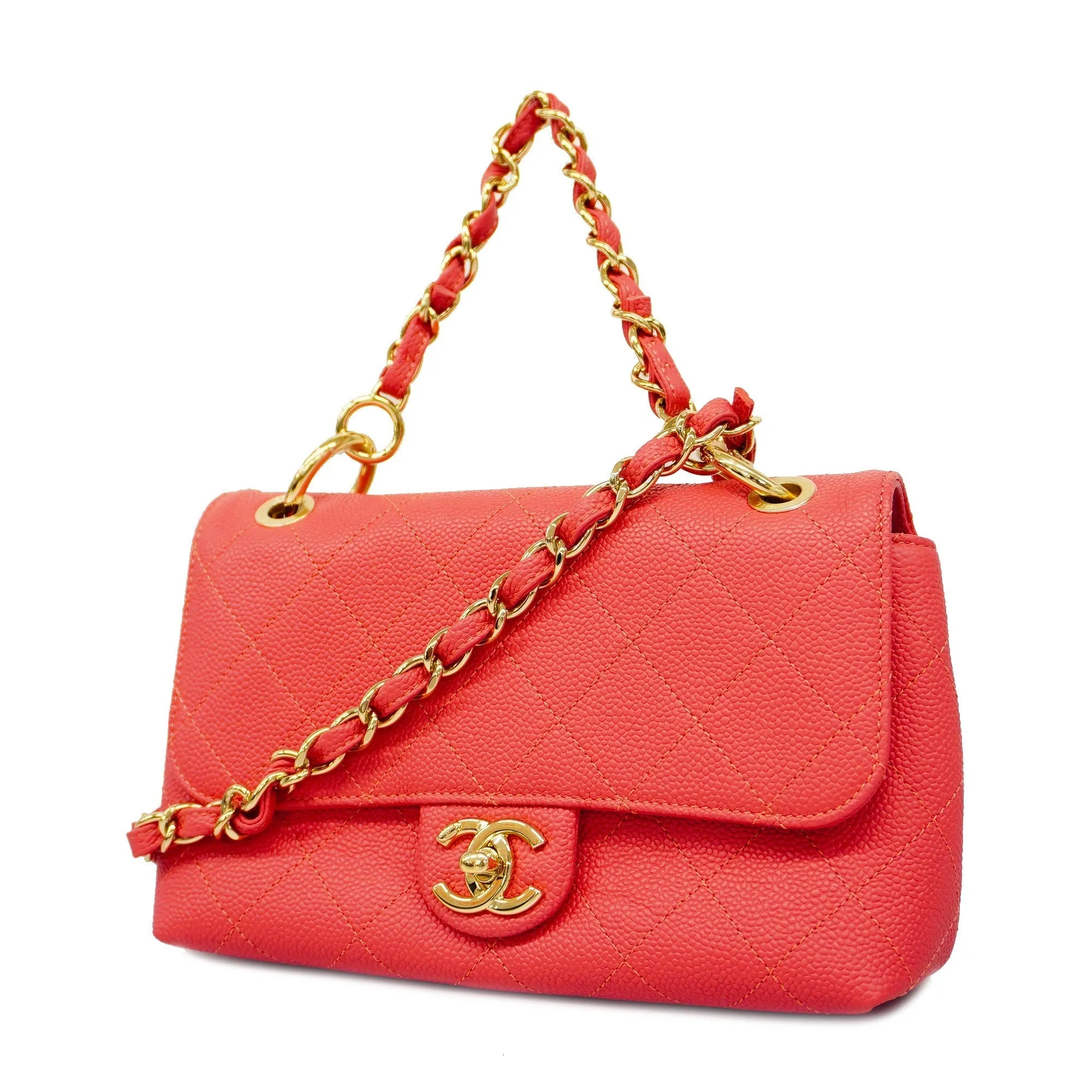 CHANEL  Matelasse 2way Bag Women's Caviar Leather Handbag,Shoulder Bag Pink
