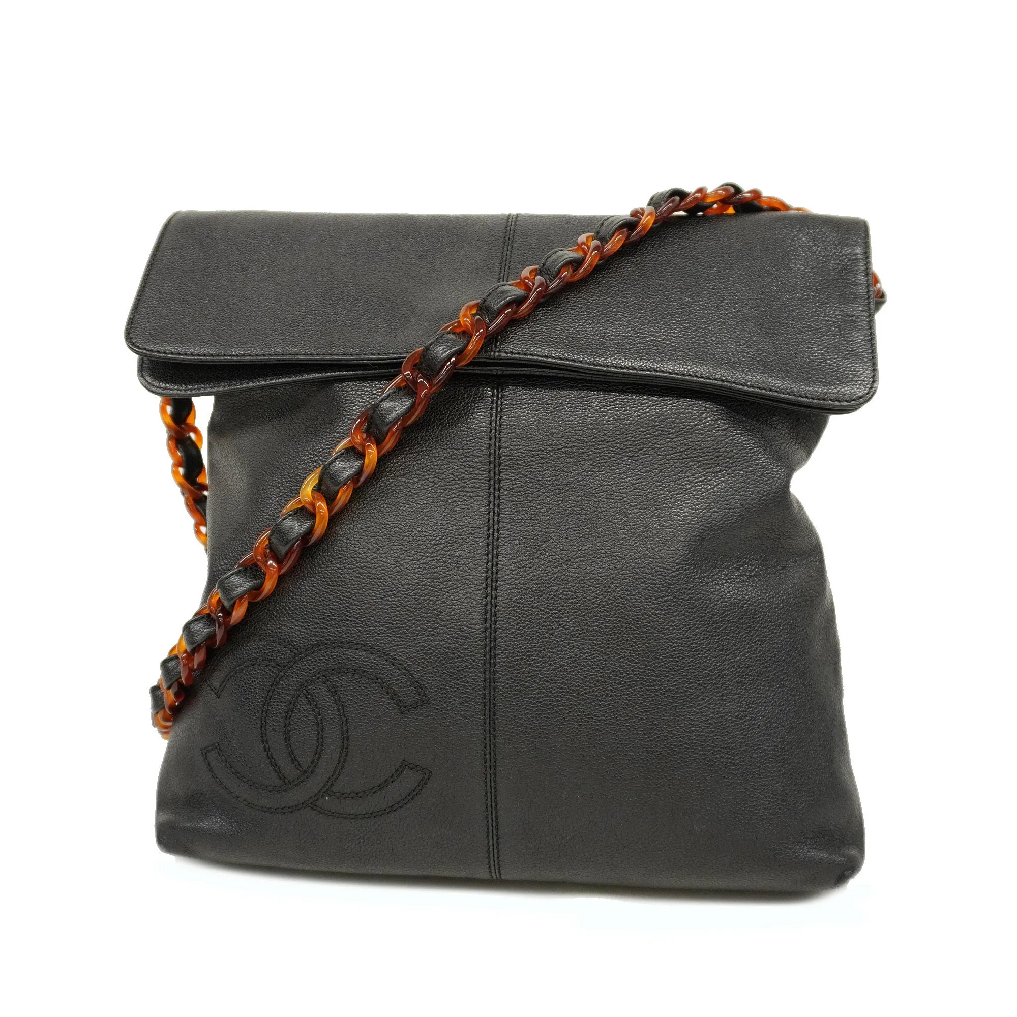 CHANEL  Shoulder Bag Women's Leather Shoulder Bag Black