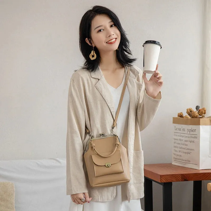 Classic Style Waterproof Vegan Leather Crossbody Clasp Bags
