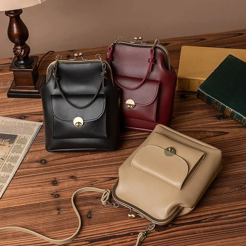 Classic Style Waterproof Vegan Leather Crossbody Clasp Bags