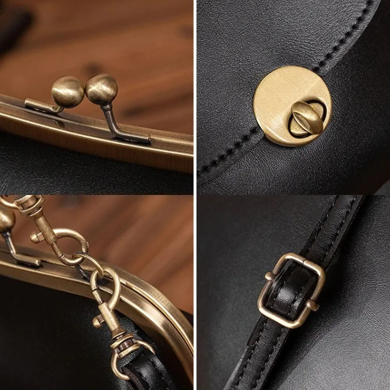 Classic Style Waterproof Vegan Leather Crossbody Clasp Bags