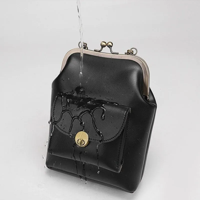 Classic Style Waterproof Vegan Leather Crossbody Clasp Bags