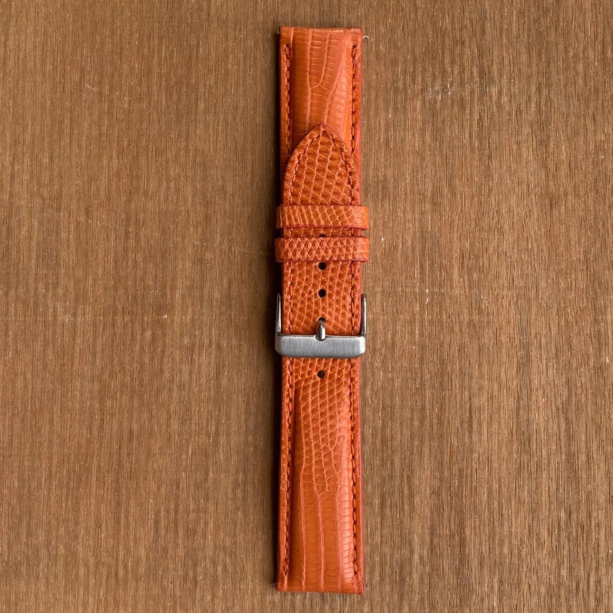 Handmade Orange Lizard Leather Watch Band For Men Quick Release Replacement Wristwatch Strap | DH-160