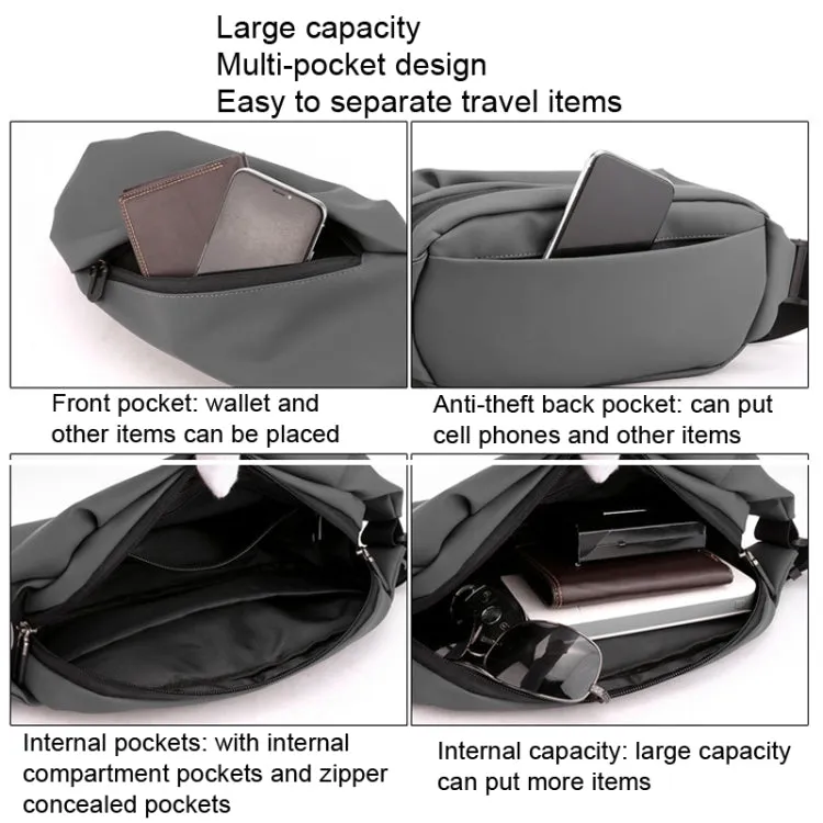 HAOSHUAI 1100-20 Men Waist Bag Outdoor Running Mobile Phone Bag(Black)
