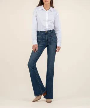KUT Ana Patch Pocket Flare Jeans