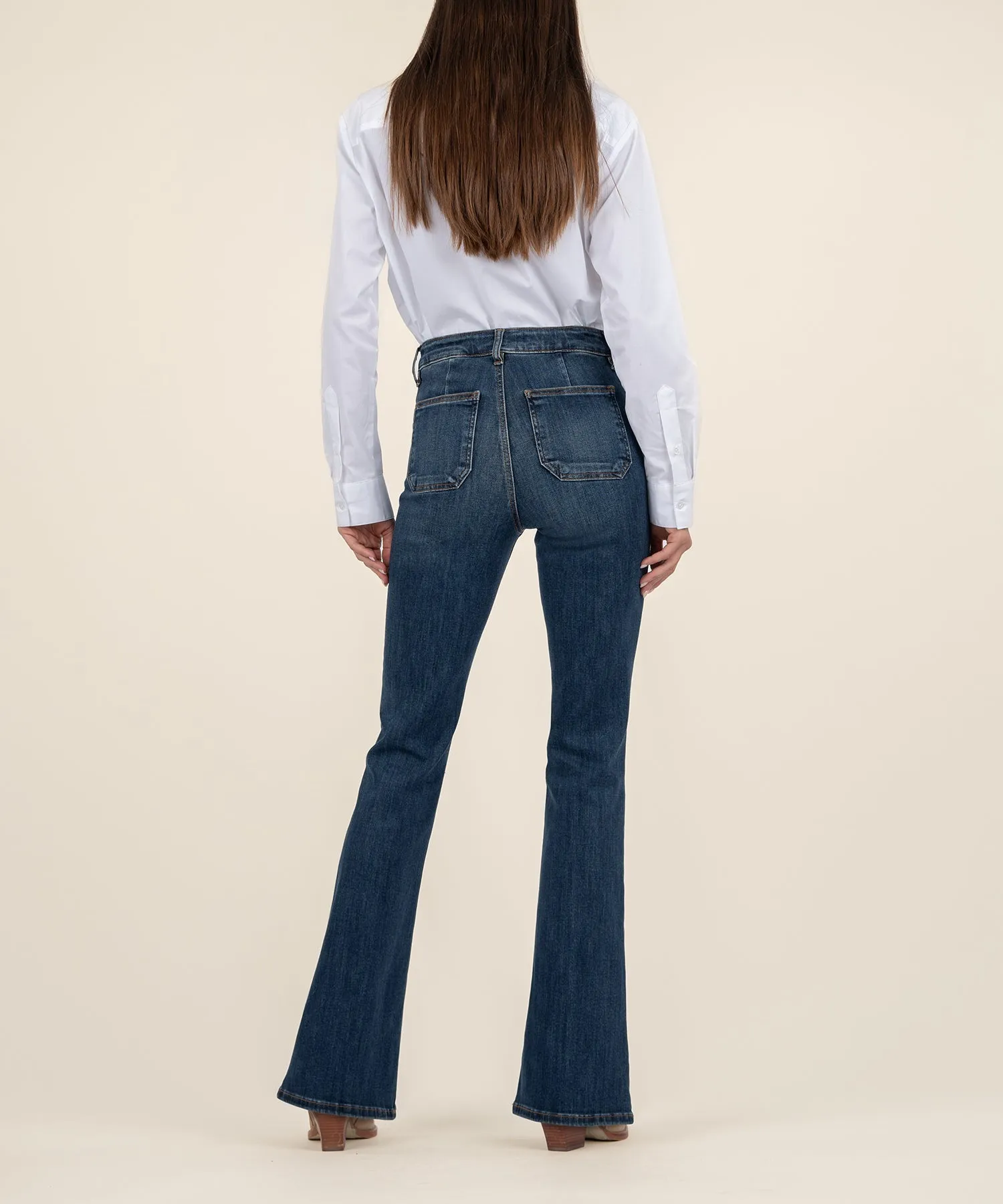 KUT Ana Patch Pocket Flare Jeans