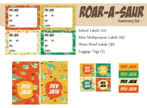 Label Set - Roar-A-Saur, 146 labels and 2 bag tags