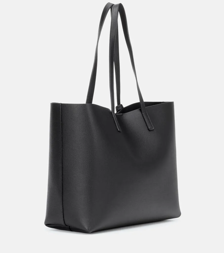 Leather tote bag Shopping E/W Saint Laurent, black