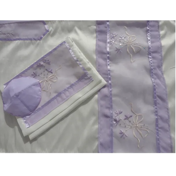 Lilac Dawn Tallit for women, Bat Mitzvha Tallit, Silk Tallit, Feminine Tallit, Women's Tallit Prayer Shawl