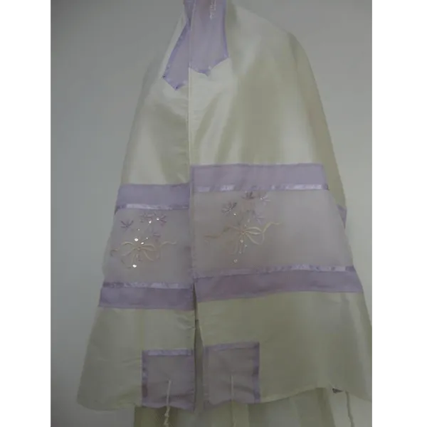 Lilac Dawn Tallit for women, Bat Mitzvha Tallit, Silk Tallit, Feminine Tallit, Women's Tallit Prayer Shawl
