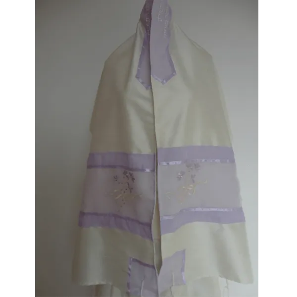 Lilac Dawn Tallit for women, Bat Mitzvha Tallit, Silk Tallit, Feminine Tallit, Women's Tallit Prayer Shawl