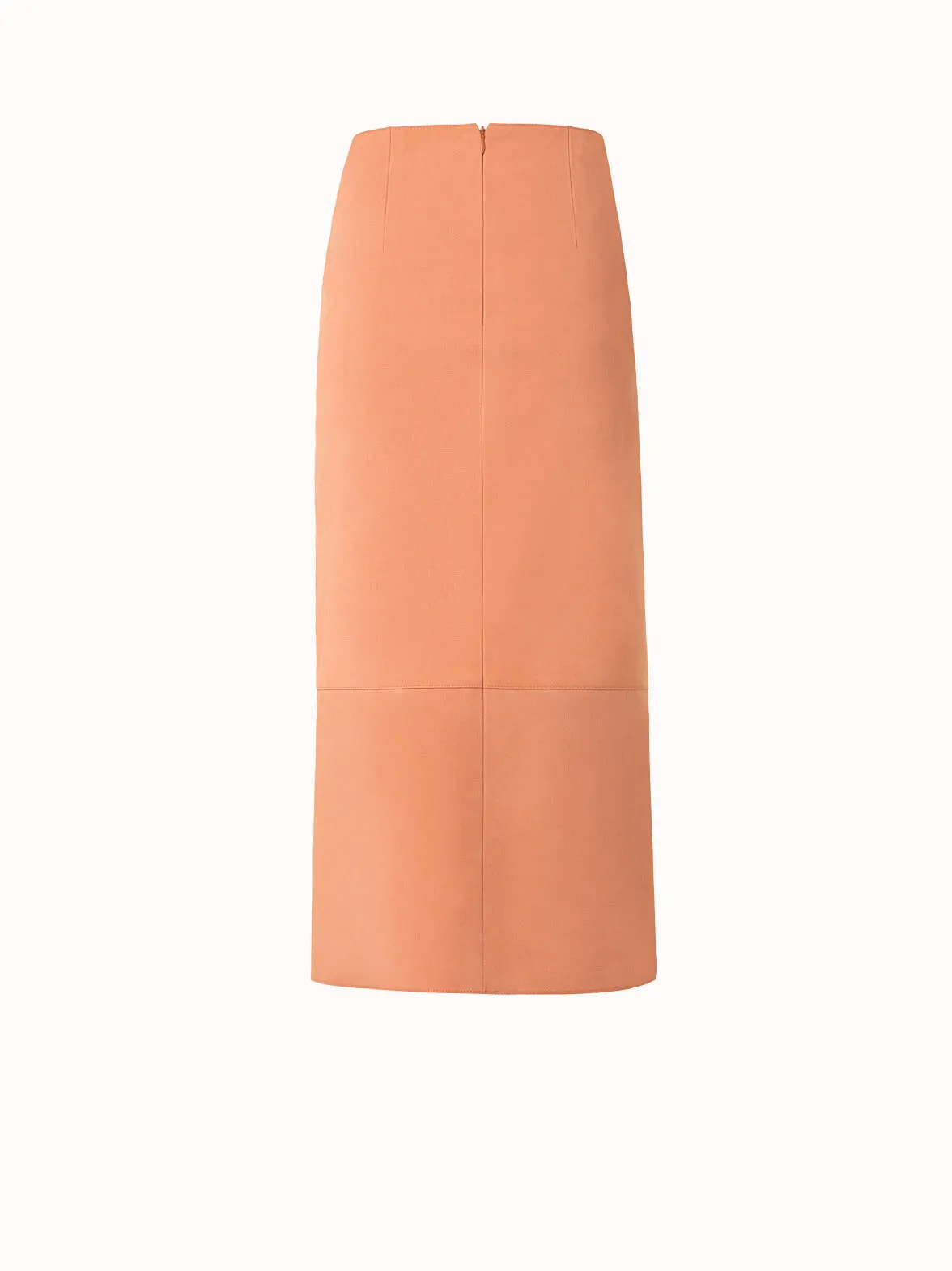 Long Pencil Skirt in Nubuck Lamb Leather