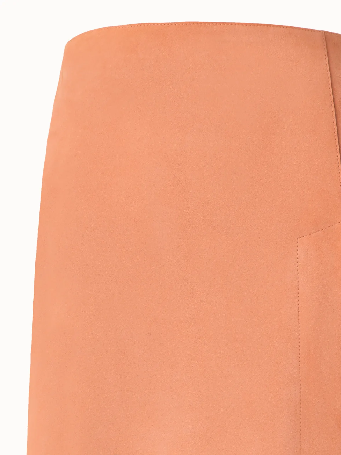 Long Pencil Skirt in Nubuck Lamb Leather