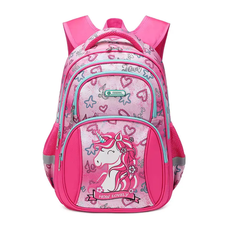Magical Mermaid & Unicorn Print School Bag - Waterproof & Spacious Backpack for Kids