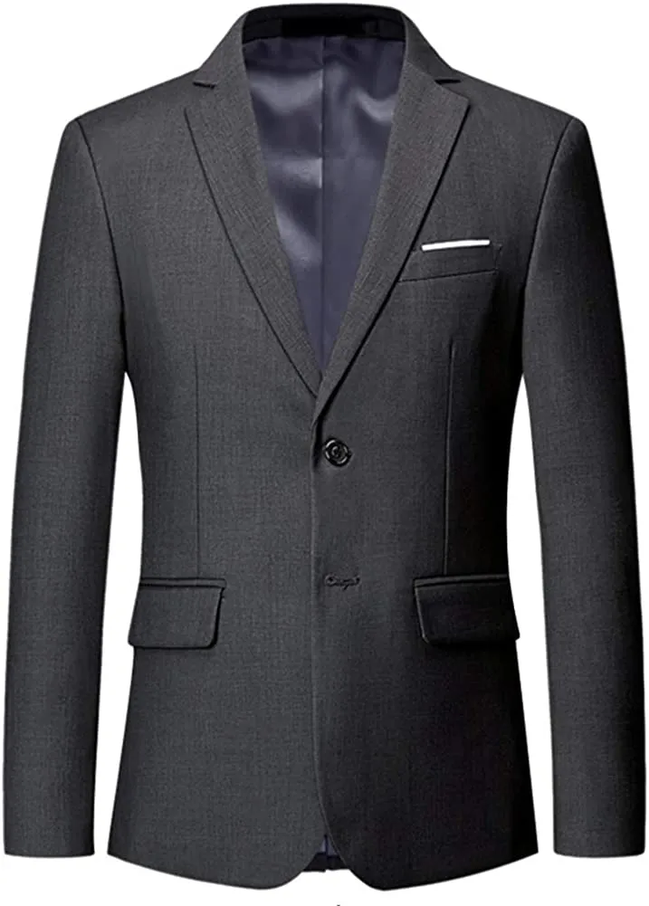 Men Slim Fit Suit Jacket Sport Coats Formal Dress Jacket 2 Button