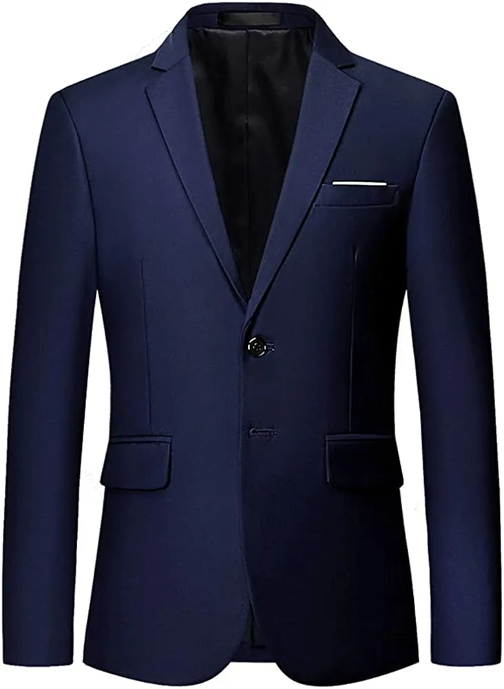 Men Slim Fit Suit Jacket Sport Coats Formal Dress Jacket 2 Button