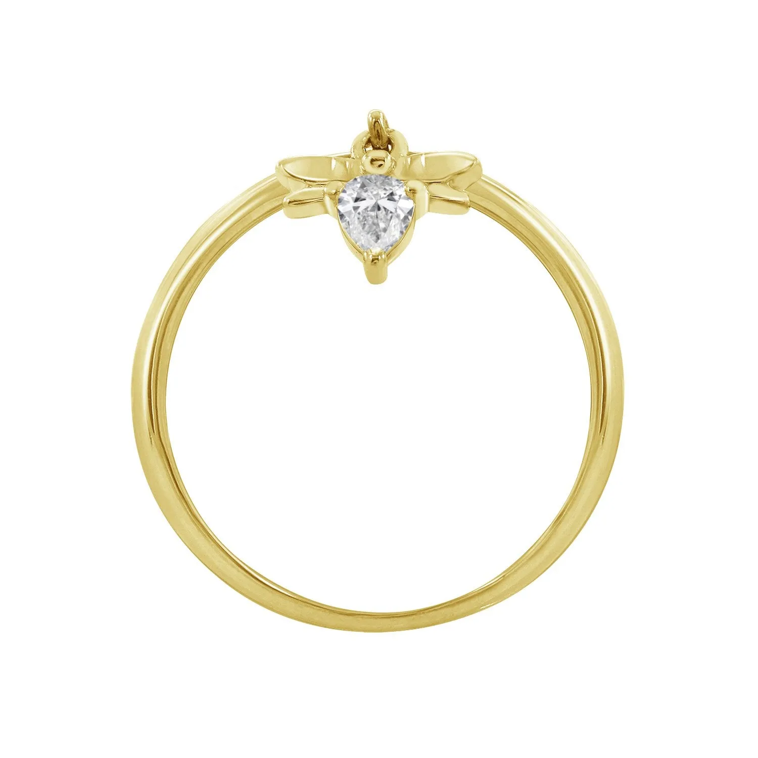 Mini Bee Charm Ring