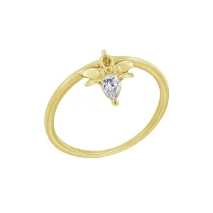 Mini Bee Charm Ring
