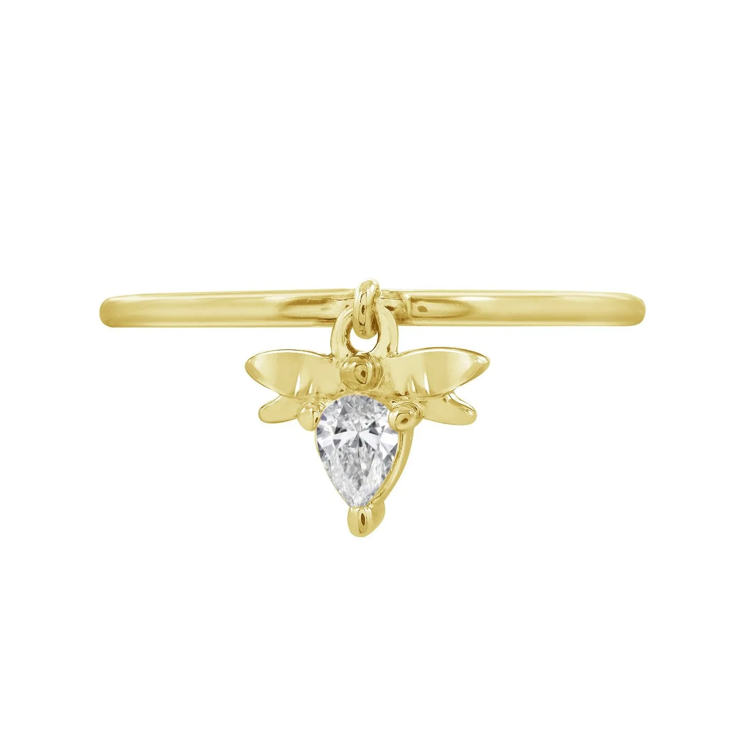 Mini Bee Charm Ring