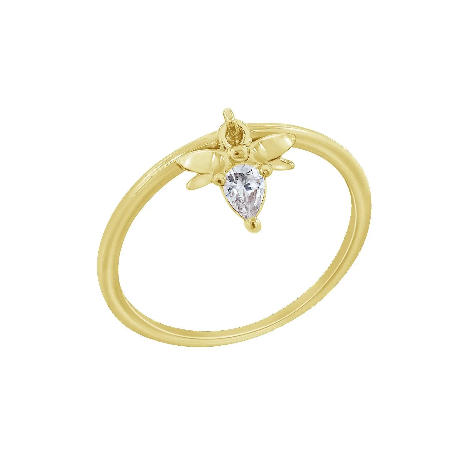Mini Bee Charm Ring