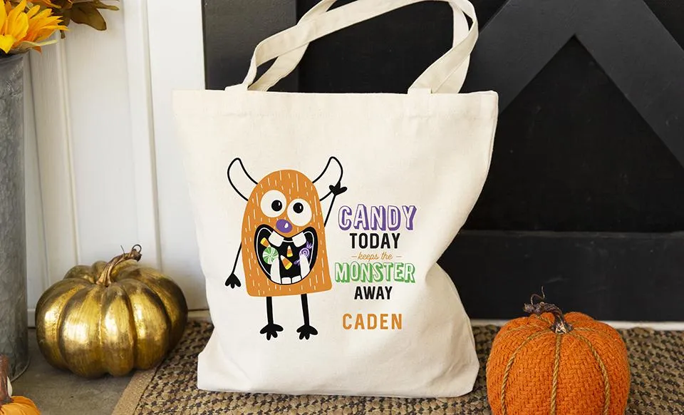 Personalized Kids Halloween Tote Bags