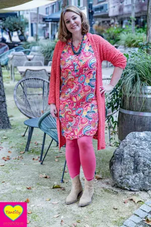 "BUY THE LOOK" set - Retro tuniek aanbieding! Coral
