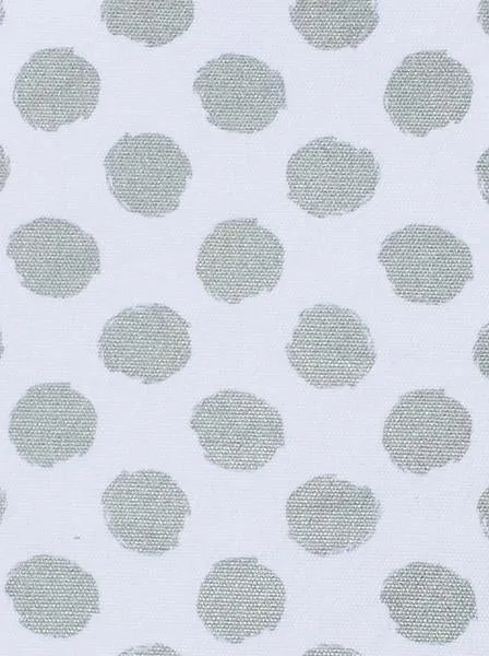 Silver Polka Dots/White