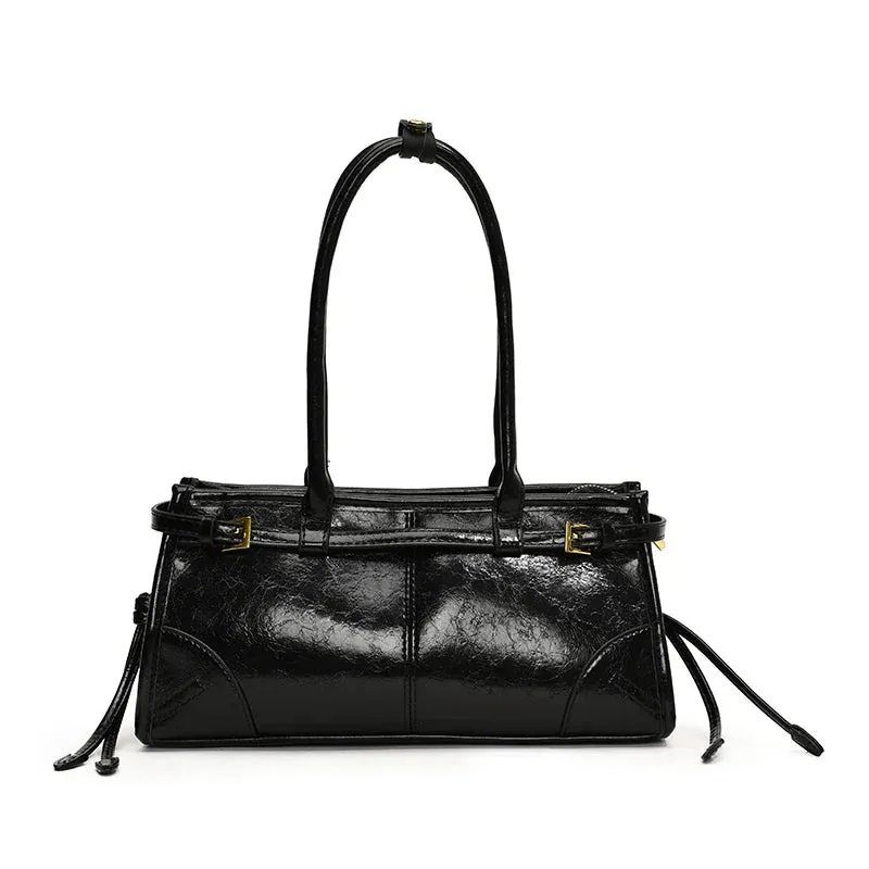 TAVIMART  -  Retro PU Leather Shoulder Bag For Women New Autumn Winter Luxury Trend Underarm Bags Lady Korean Fashion Tote Bags Handbags
