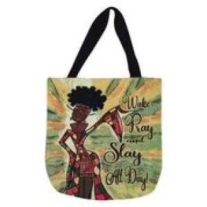 Wake, Pray and Slay Woven Tote Bag