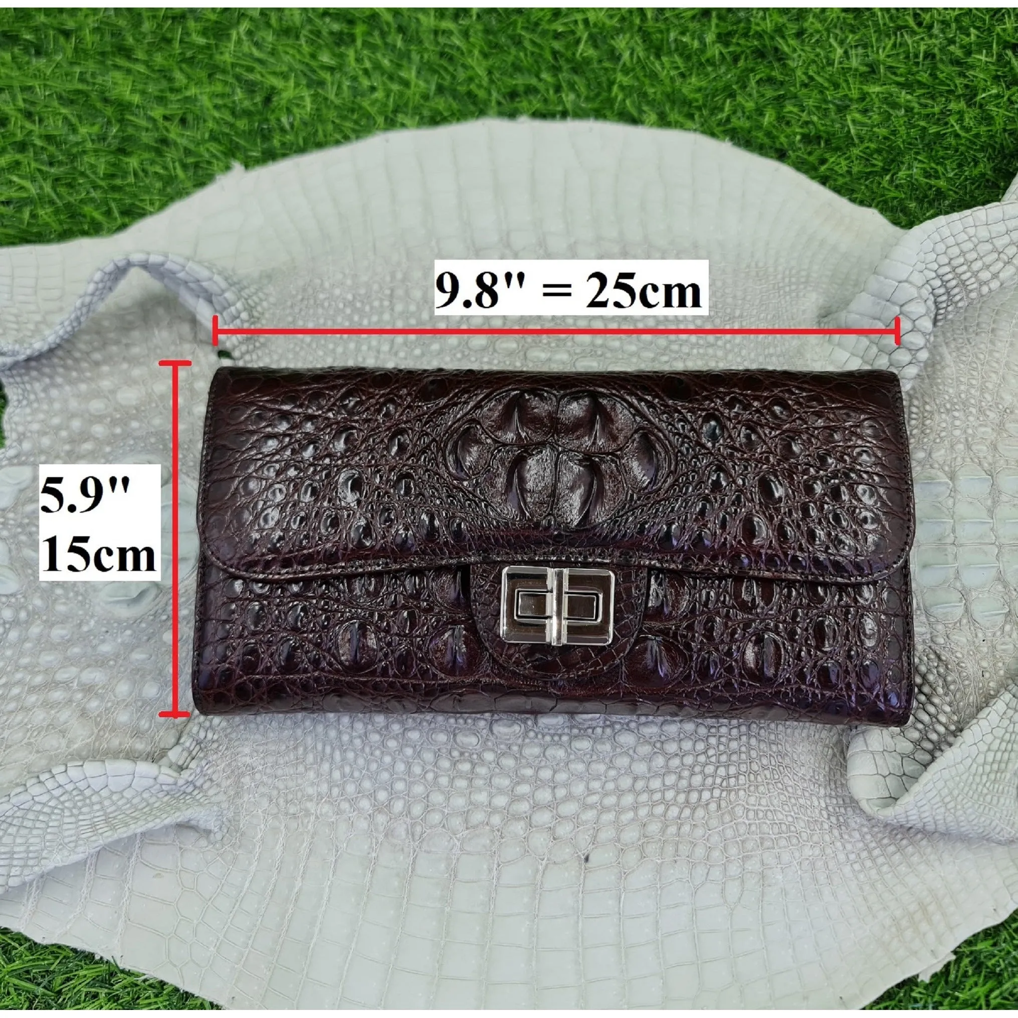 Womens Leather Alligator Handbag Handmade Luxury  Leather Bag - Work Bag Women - Brown Leather Satchel Purse XACH-10