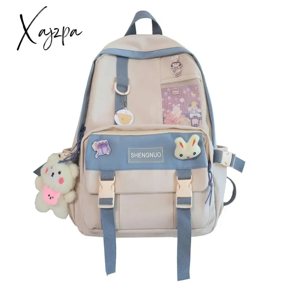 Xajzpa - Casual for Girl Student Backpack Large Capacity Travel Female Fashion School Bags High Quality Cute for Teenager Backpack