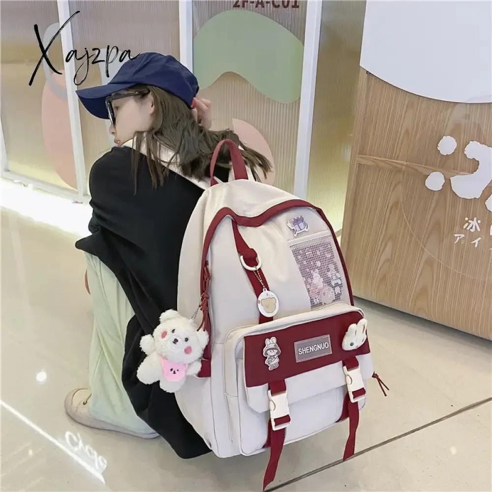 Xajzpa - Casual for Girl Student Backpack Large Capacity Travel Female Fashion School Bags High Quality Cute for Teenager Backpack