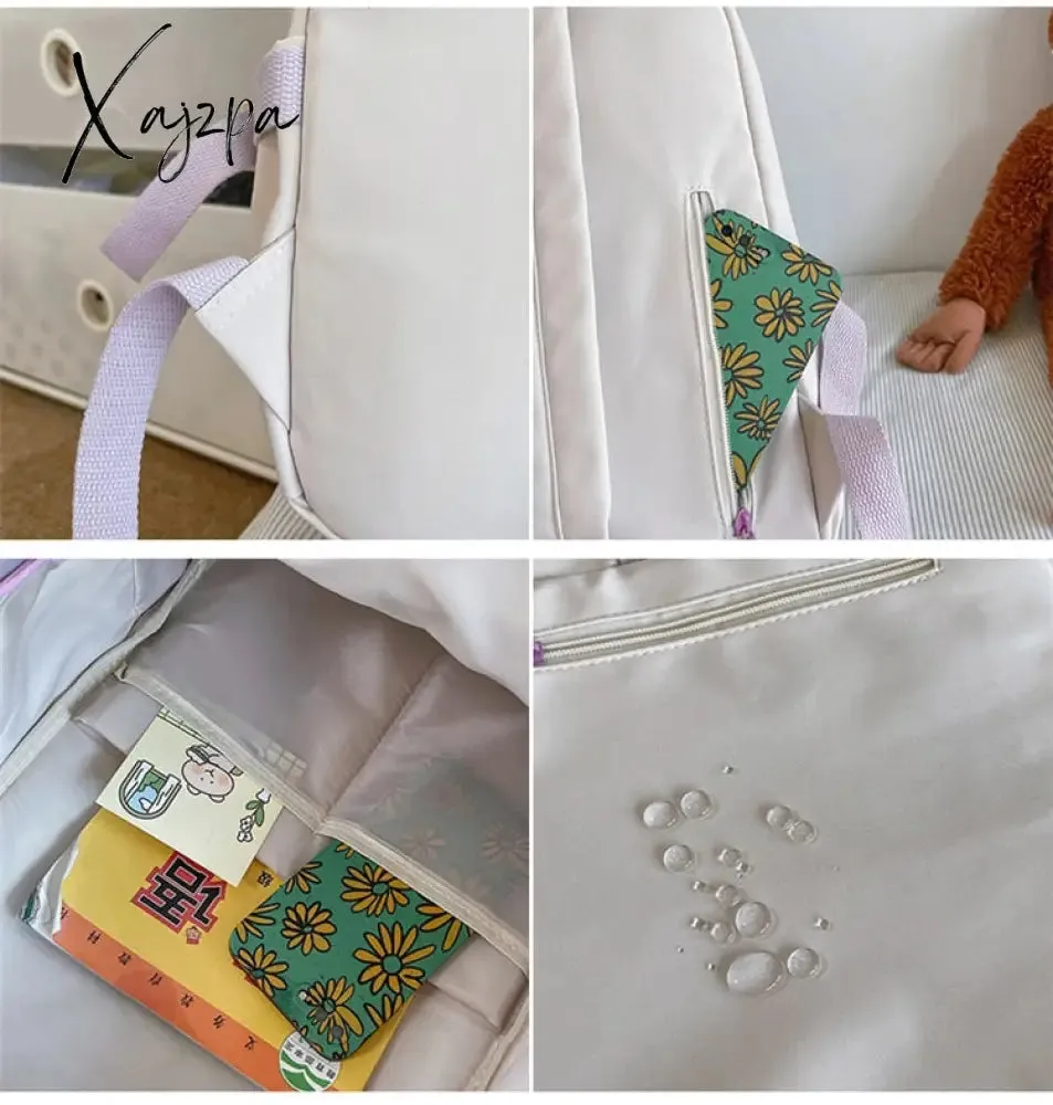 Xajzpa - Casual for Girl Student Backpack Large Capacity Travel Female Fashion School Bags High Quality Cute for Teenager Backpack